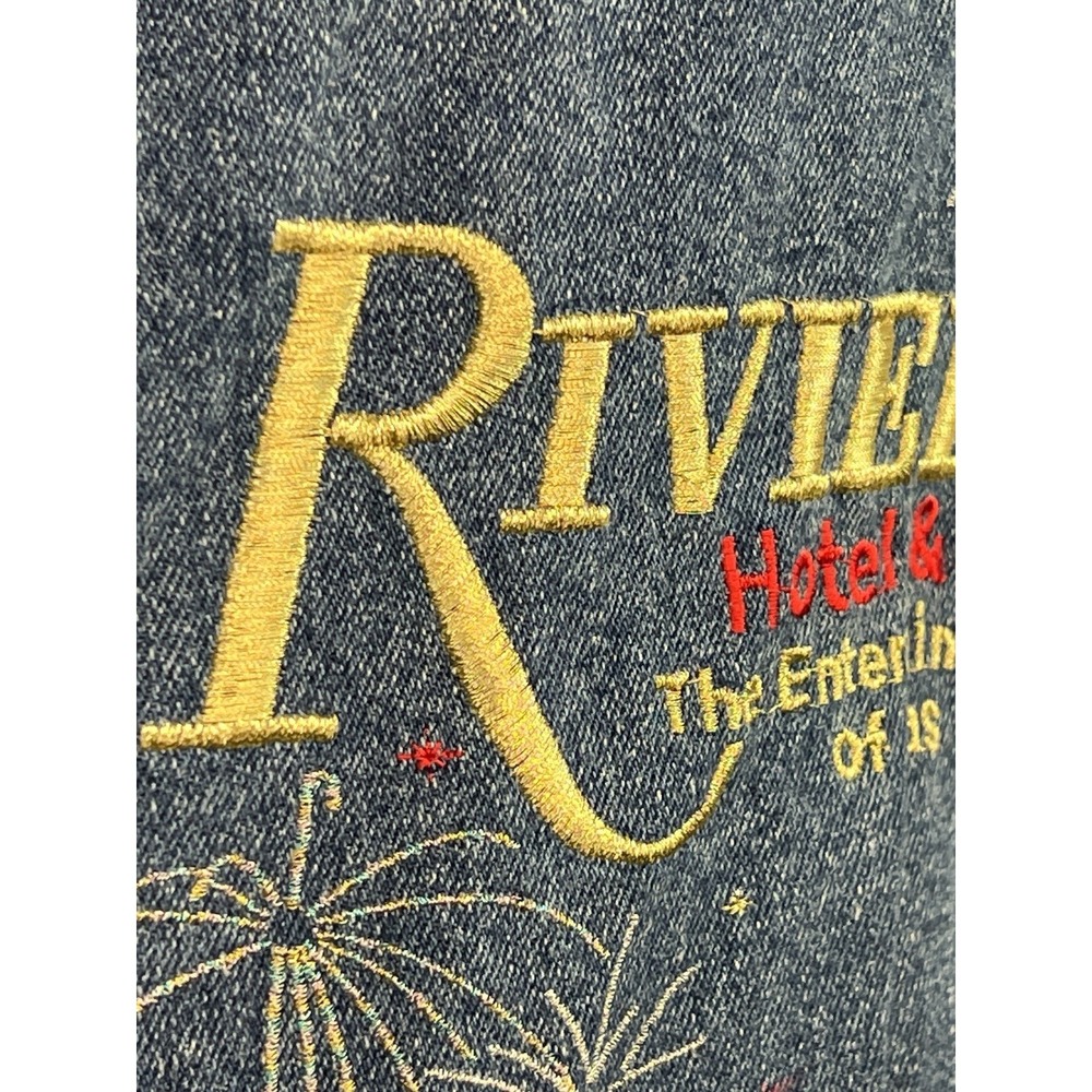 Riviera Hotel And Casino Las Vegas Denim Embroidered Jacket Size 2XL Vtg - Picture 5 of 10